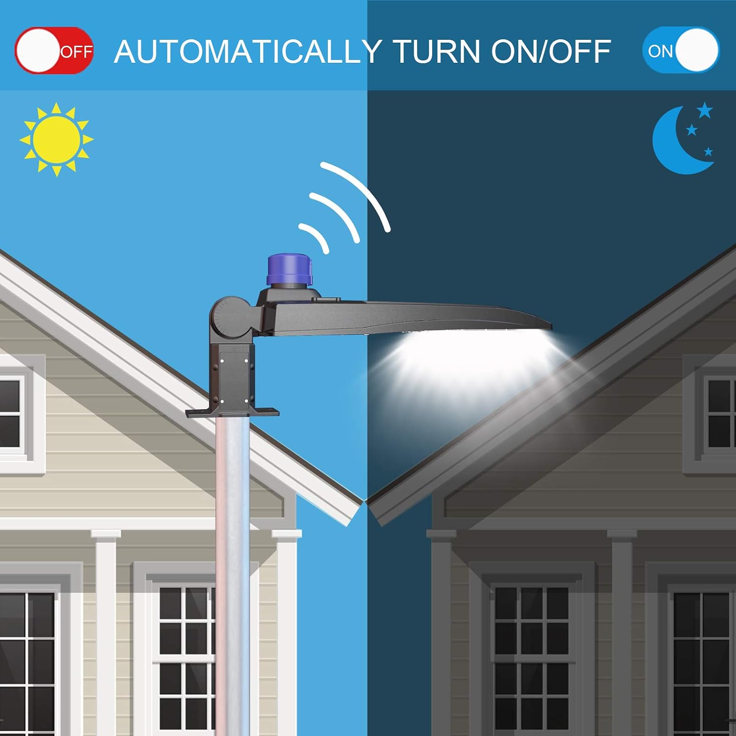 OSTEK 150W LED Parking Lot Light with Dusk to Dawn Photocell, Yoke Mount 5000K LED Area Lights, 21000lm Shoebox Light, Commercial Outdoor Pole Street Light, [600W HID/HPS Equiv.] UL&DLC Listed
