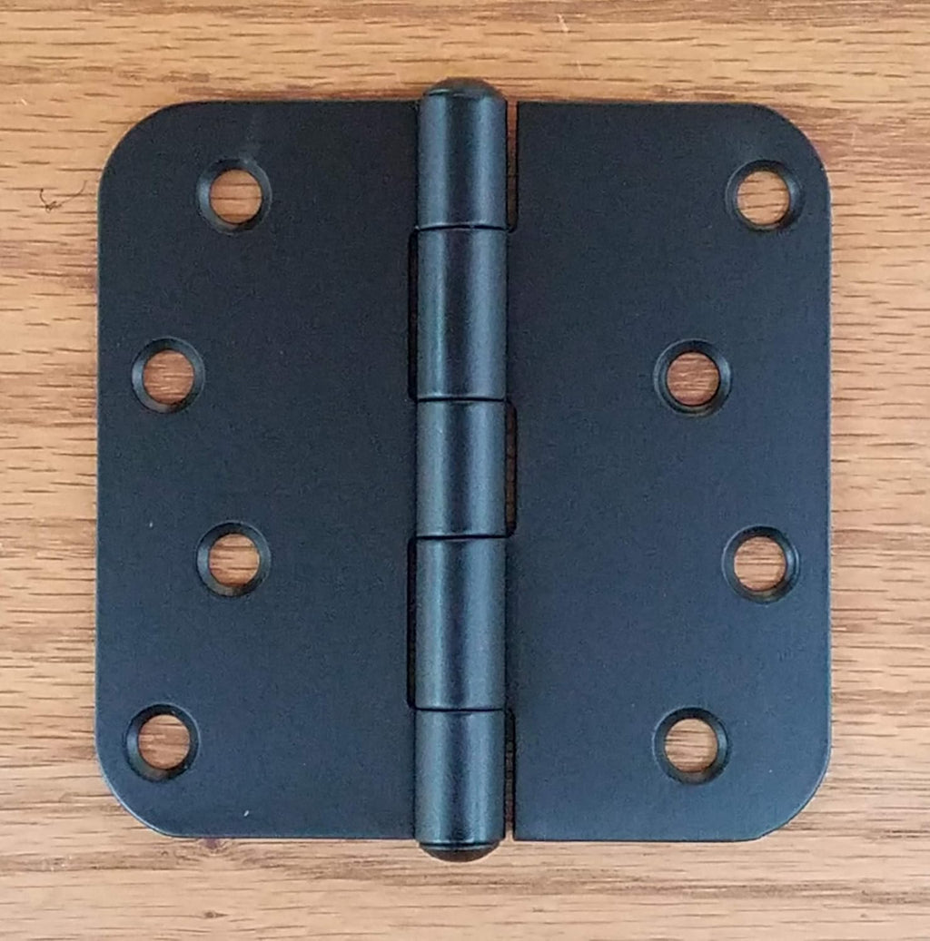 Hinge Outlet Black Stainless Steel Door Hinges - 4 Inch with 5/8 inch Radius, Non-Removable Pin, Rust Resistant - Black - 12 Pack