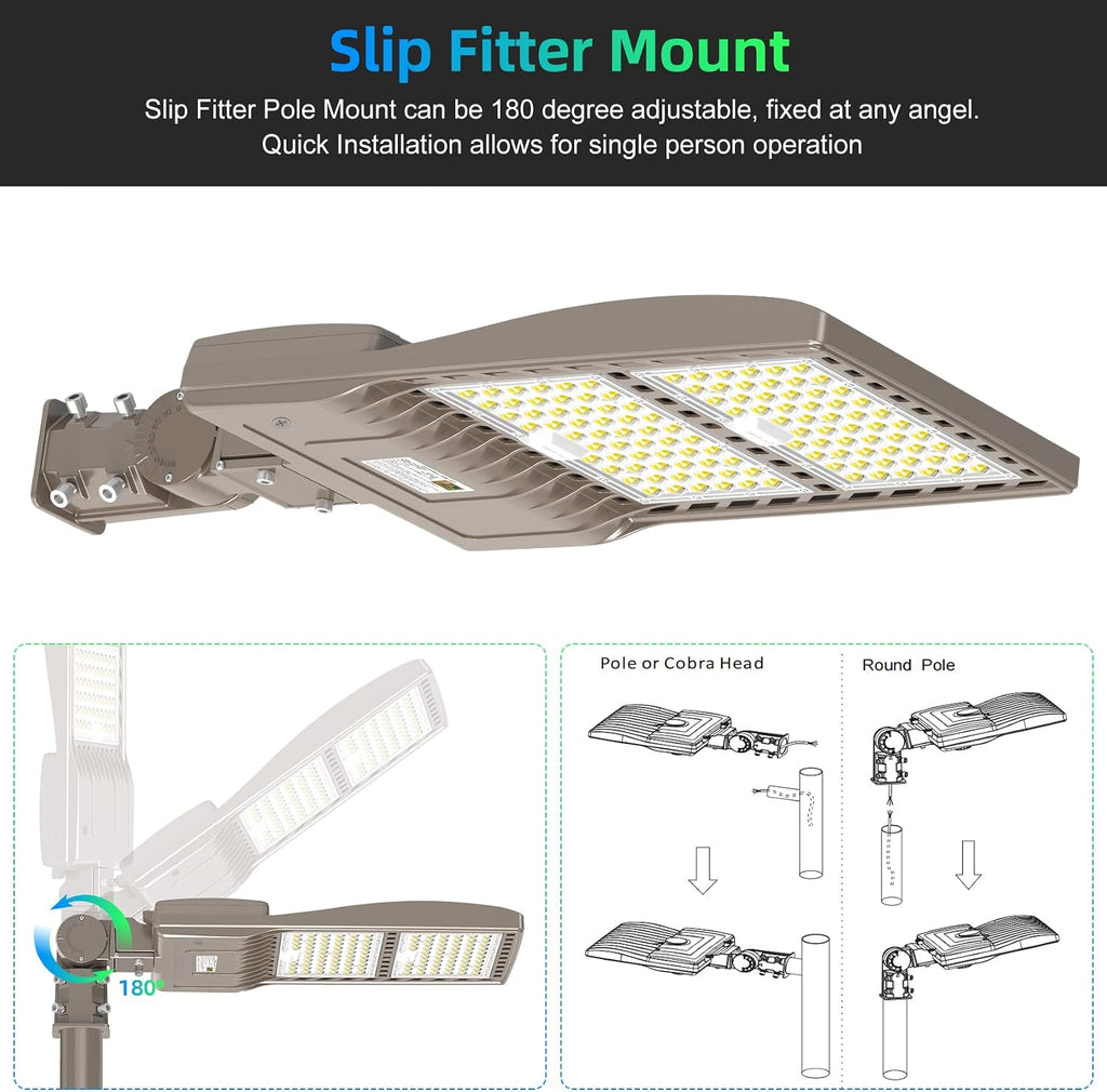 LED Parking Lot Light, 240W 33600LM 240 volt LED Parking Light 5000K LED Shoebox Street Lights Slip Fitter UL Listed IP65 LED Area Light for Outdoor Driveway Roadway Pole Fixture 960W MH Equiv