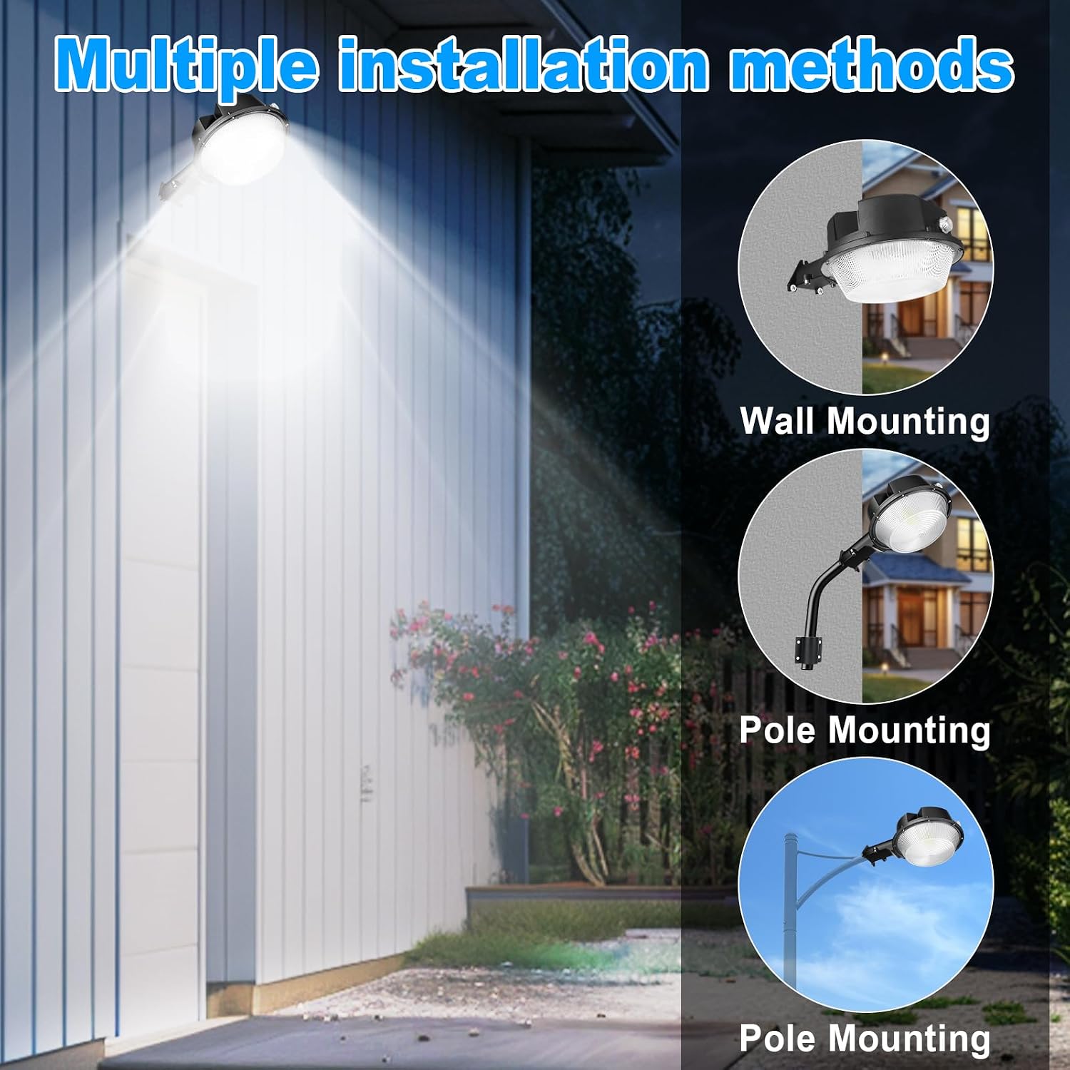 SKYWORLD 2Pcs LED Barn Light, 100W 10000LM Dusk to Dawn Outdoor Lights with Mounting Arm, Adjustable Photocell, IP66 Waterproof Outside Security Lighting for Yard Garage Warehouse Area Street Light