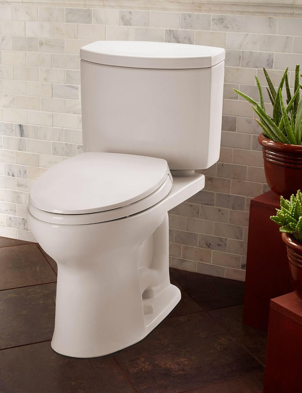 TOTO Drake II 1G Two-Piece Elongated 1.0 GPF Universal Height Toilet with CEFIONTECT, Cotton White - CST454CUFG#01