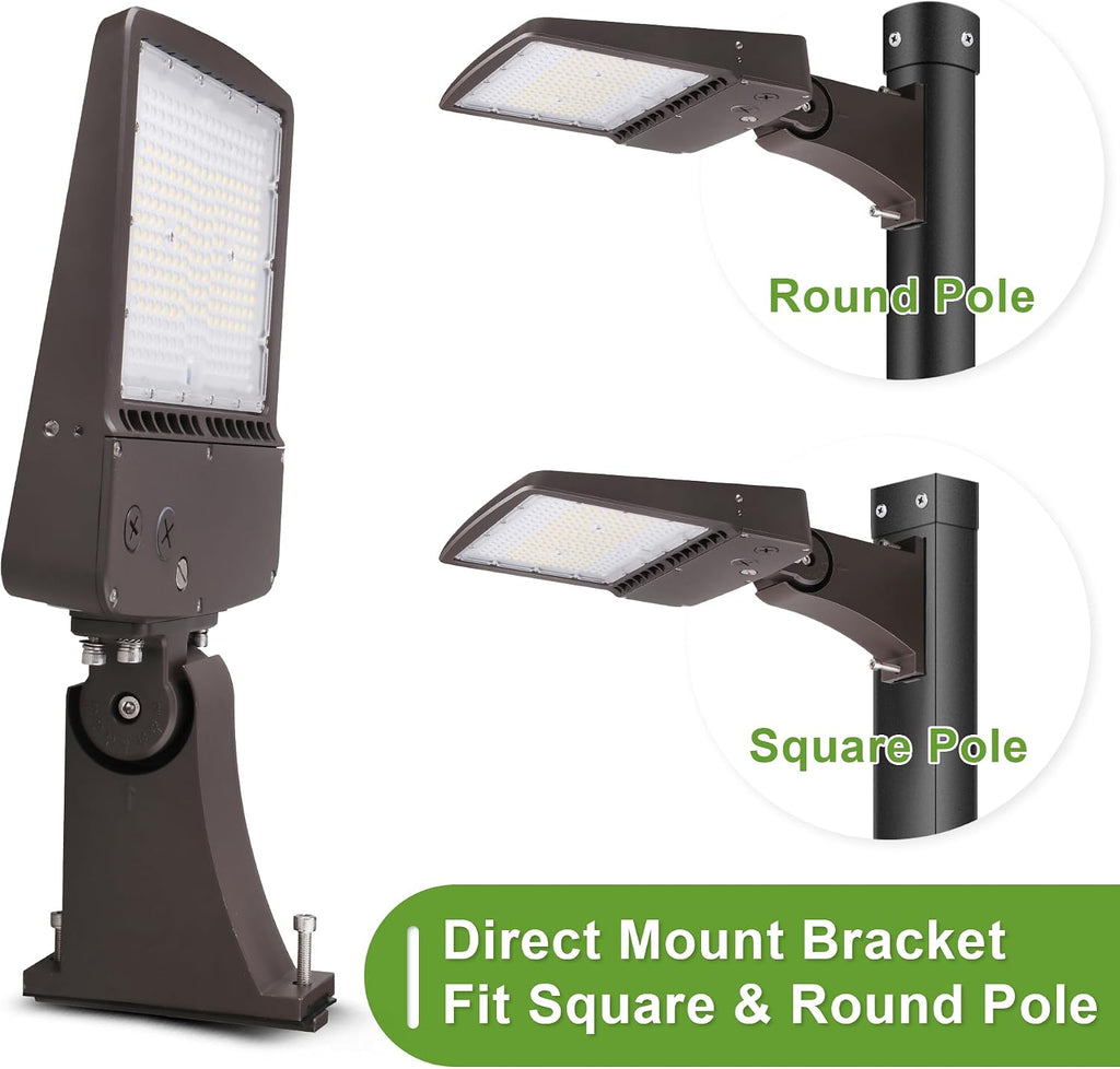 480V 150W LED Parking Lot Light, 5000K 21000LM [Eqv. 500W HPS] LED Shoebox Light with Direct Pole Mount, Outdoor Area Street Light, IP65 20KV Surge Protection, AC 277-480V, UL Listed