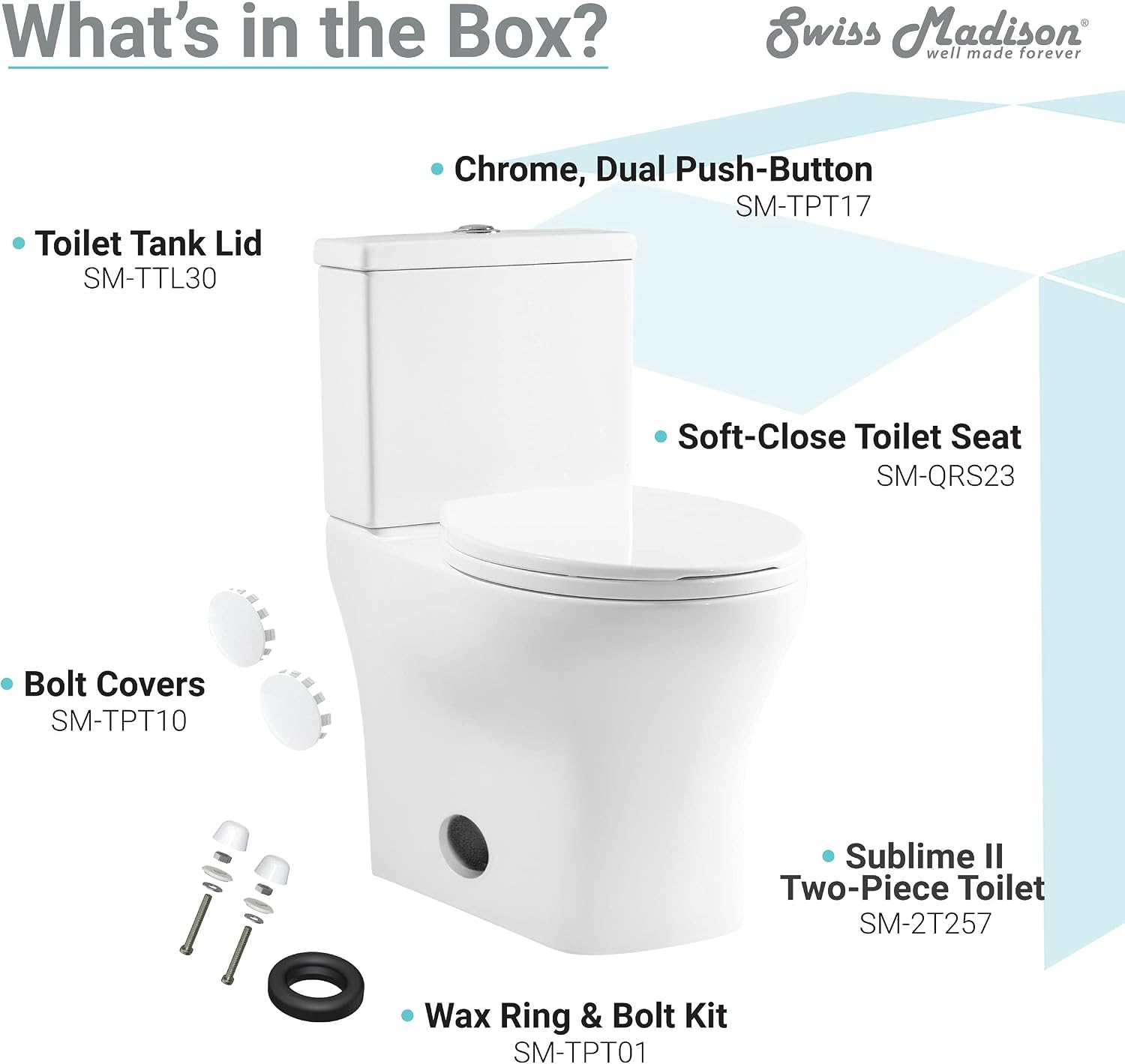 Swiss Madison SM-2T257 Sublime II Compact Two Piece Toilet