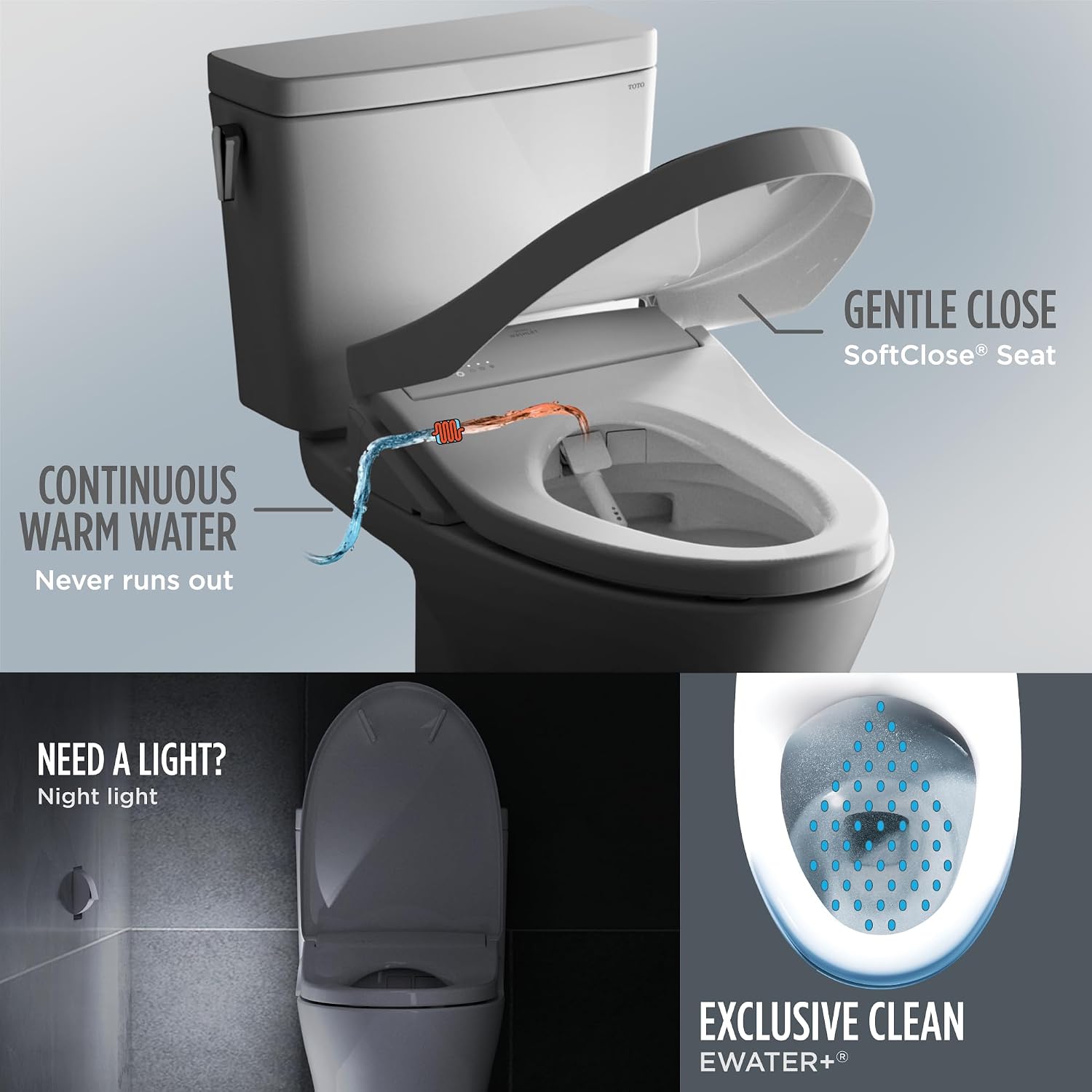 TOTO® WASHLET®+ UltraMax® II One-Piece Elongated 1.28 GPF Toilet with Auto Flush WASHLET®+ S7 Contemporary Bidet Seat, Cotton White - MW6044726CEFGA#01