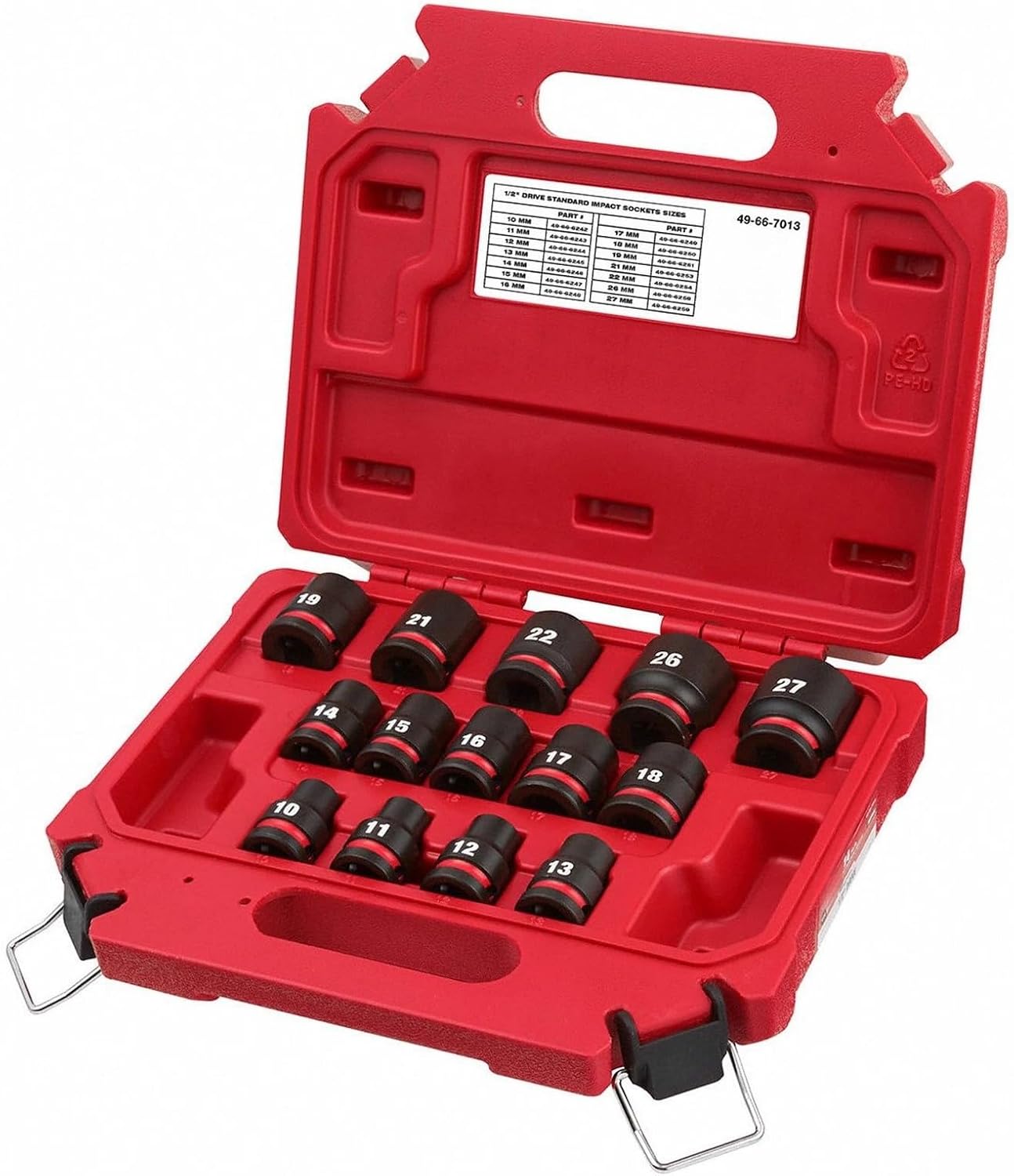 14 PC 49-66-7013 for Milwaukee 1/2' Sockets and Socket Sets