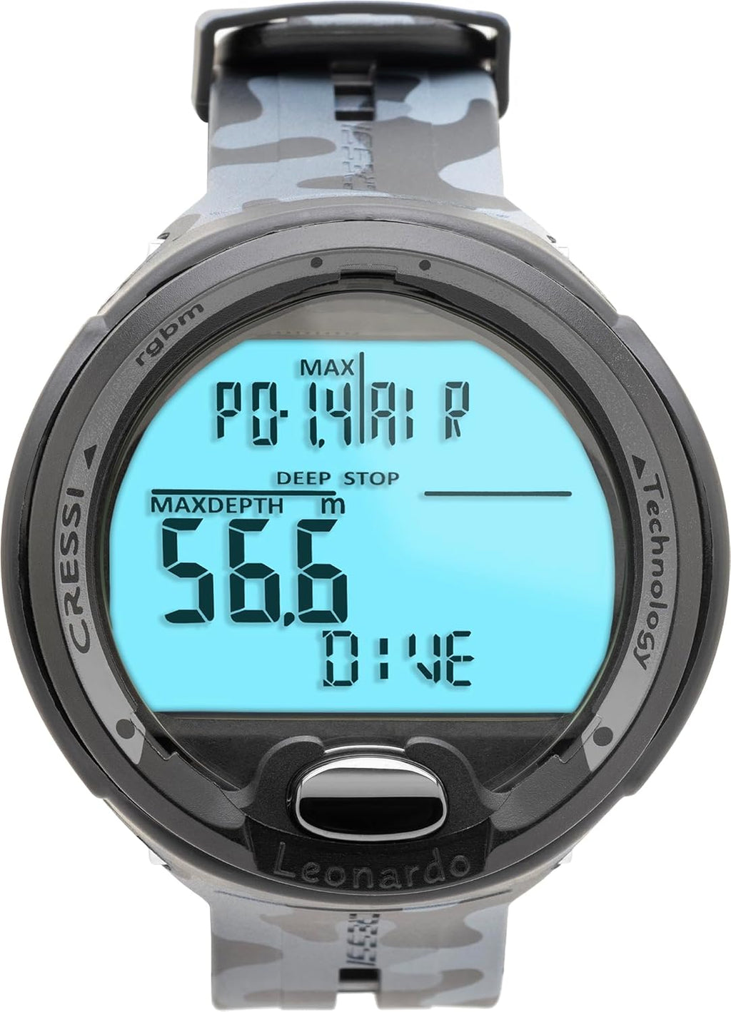 Cressi Leonardo 2.0 Scuba Dive Computer - Air, Nitrox & Gauge Dive Watch - Backlit Waterproof Watch - USB IR Diving Computer