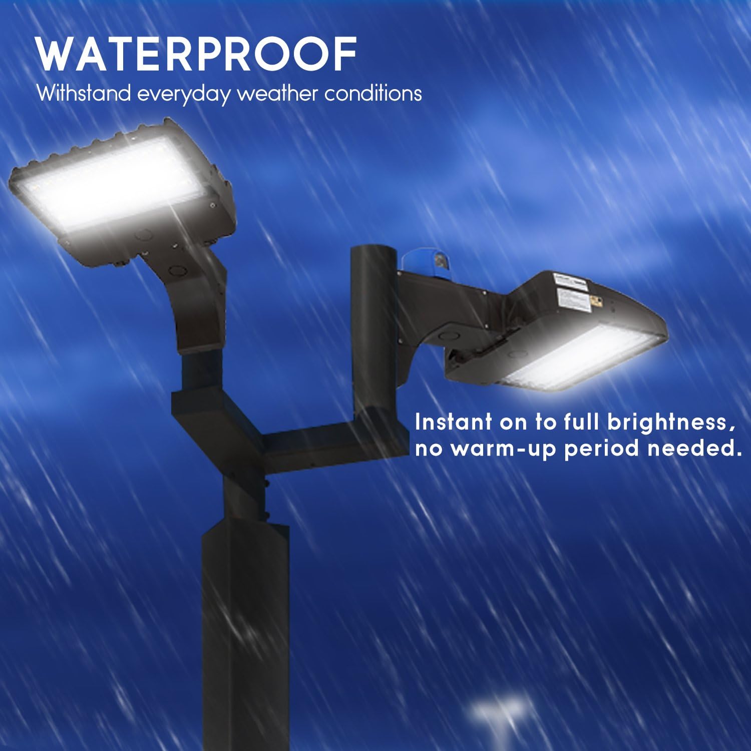 LEONLITE 105W LED Shoebox Area Pole Light, Parking Lot Outdoor Street Lamp, 300W-350W MH/HPS Equivalent, 13,500Lm, 5000K Daylight, Photocell Included, UL-Listed, Wet Location Applicable