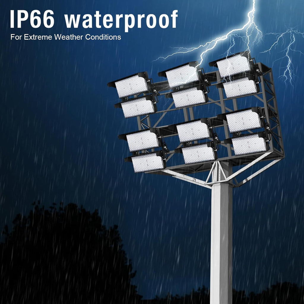 900W LED Stadium Lights with 10KV Surge Protection | IP66 Dimmable High Mast Light,Outdoor Commercial Industrial Lighting for Sport Court,Large Area High Power Arena Flood Light