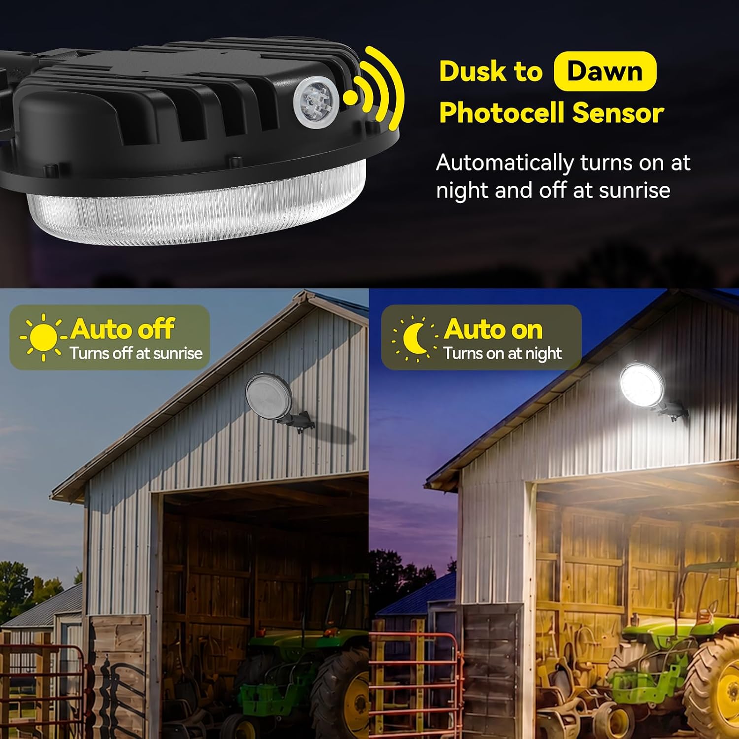 AIKVSXER 150W LED Barn Light,22500LM Yard Area Lights Dusk to Dawn Outdoor Lighting with Photocell 6500K Adjustable Angle Daylight IP66 Waterproof Street Lights for Security Farmhouse Garage-6 Pack