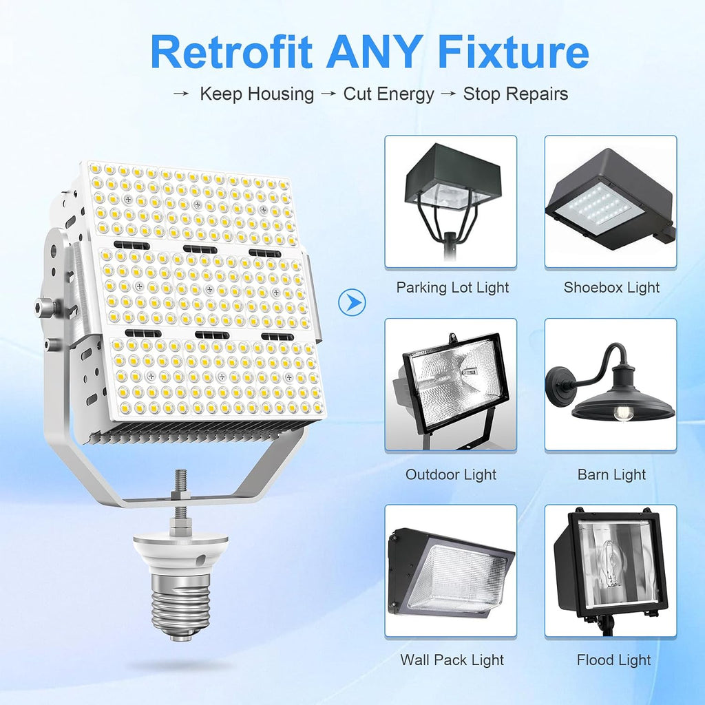 LED Retrofit Kit for Parking Lot Light, 150W 21750LM 100-277V ETL Commercial LED Shoebox Light Replacement, 5000K Daylight E39 Mogul Base LED Shoebox Retrofit Kit for Outdoor Flood Light, Tennis Court