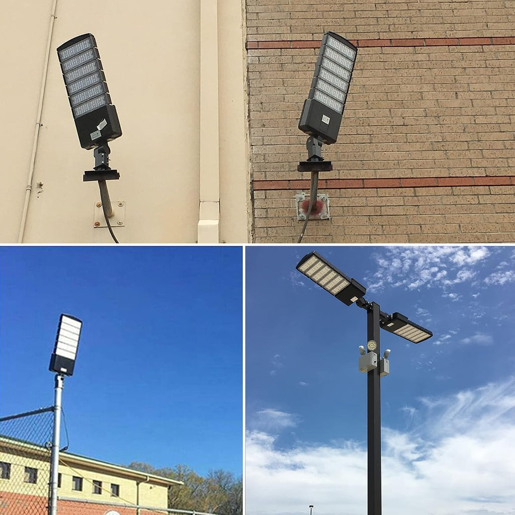 LED Parking Lot Lights 300W Shoebox Light Pole Fixture Lighting Outdoor Site Street Area Light Garage Lighting Road Light 39000 Lumen Daylight White 5000K