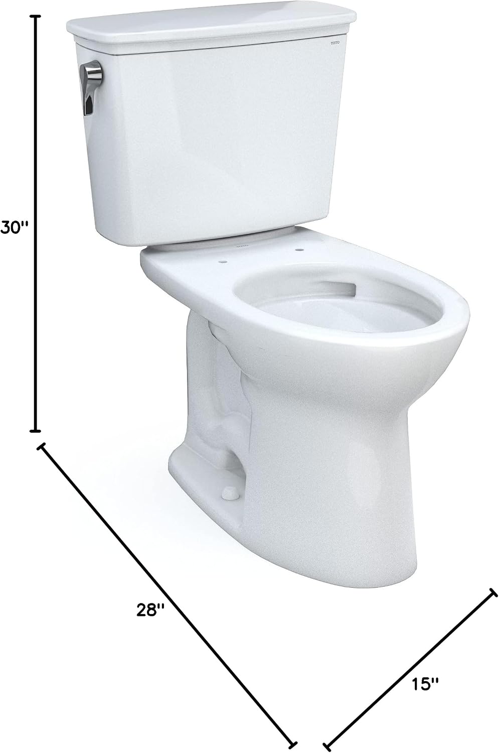 TOTO Drake Transitional Two-Piece Elongated 1.28 GPF Universal Height TORNADO FLUSH Toilet with 10 Inch Rough-In and CEFIONTECT, Cotton White - CST786CEFG.10#01