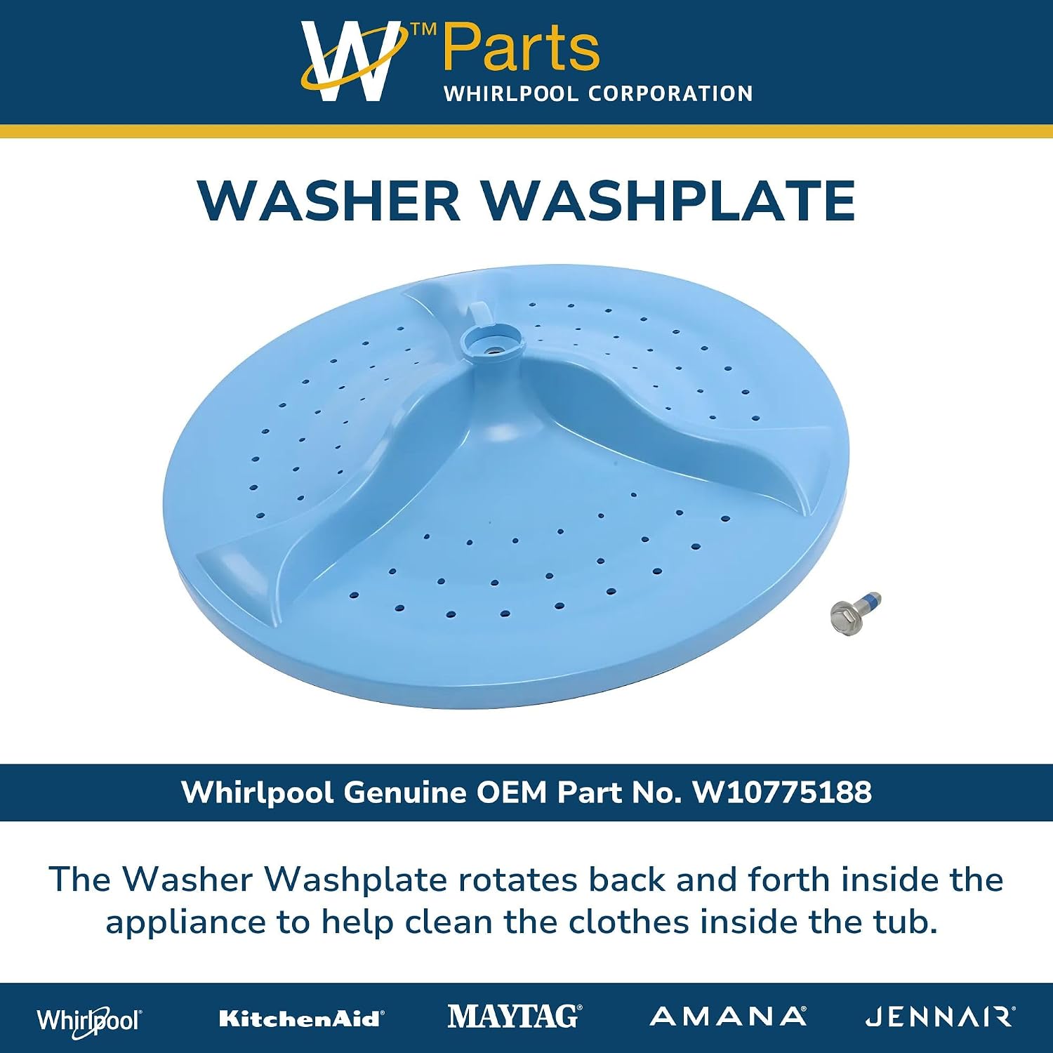 Whirlpool W10775188 OEM Washer Washplate