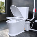 Upflush Toilet with Macerator Pump For Basement, 700 Watt One Piece Macerating Toilet for Bathroom, Powerful & Quiet Dual-Flush Elongated One-Piece Toilet, Glazed Surface, 30FT Up Pumping