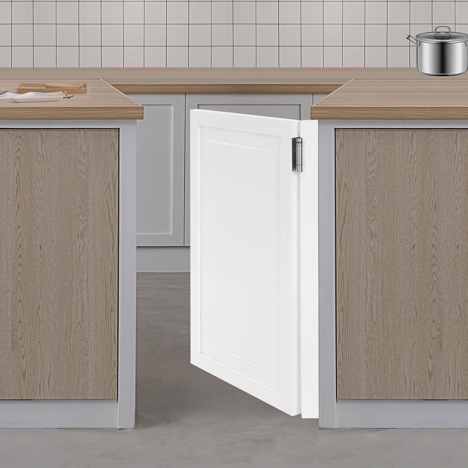 Cafe Swinging Doors,Wood Interior Saloon Half Partition Swing Door with 3 Hinges for House Kitchen Shop Entrance Pub Porch(23.6x35.4in-White-3)