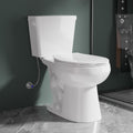 17 Inch Compact Tall Toilet ADA Height Seat 17.5', Single Flush 1.28 GPF, Left-Hand Trip Lever, Powerful Tornado Flush Two Piece, 12' Rough-in for Bathroom, Comfort Bowl Heigh 16.75', White