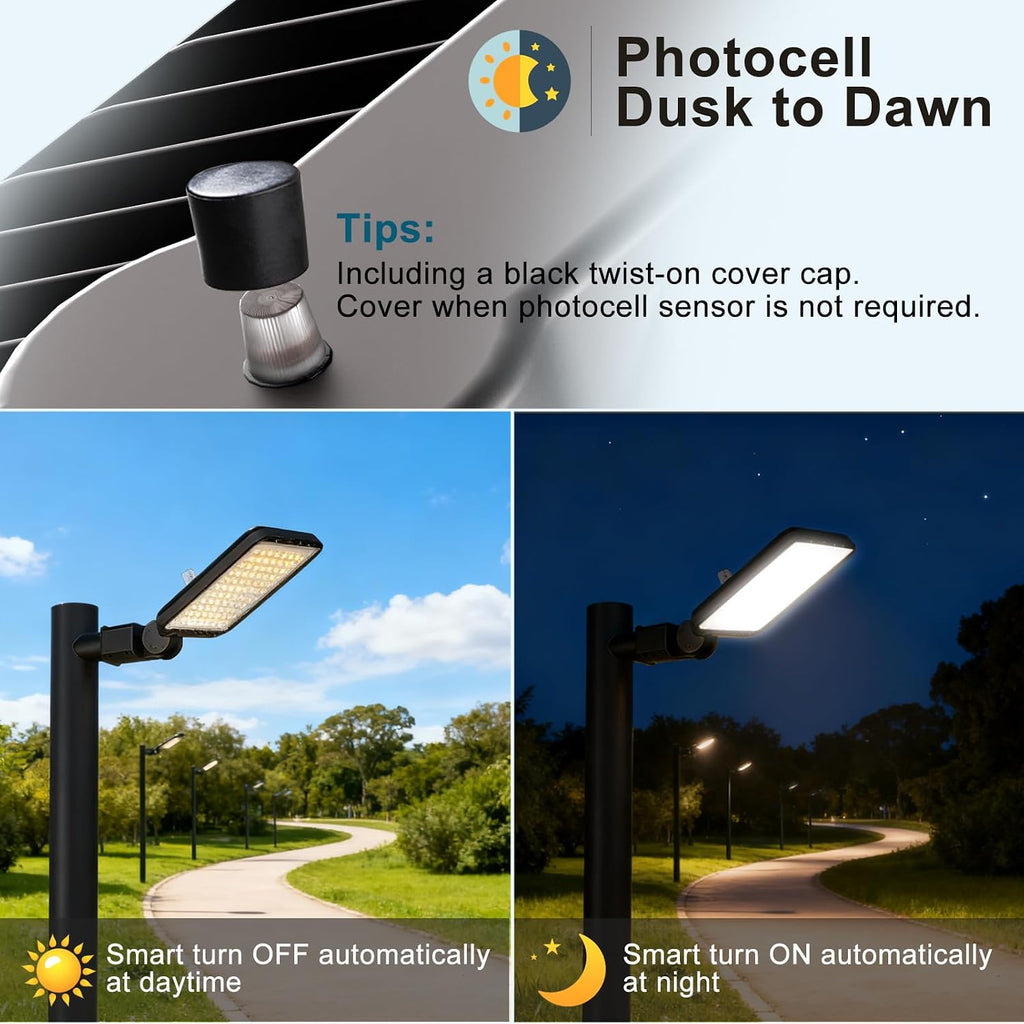 Lightdot 2Pack 320W LED Parking Lot Light 80000lm 5000K LED Pole Lights Outdoor with Slipfitter Mount, Dusk to Dawn Outdoor Parking Lot Lighting For Yard/Roadways (Coverage: 66~88Ft at Height:30~50Ft)
