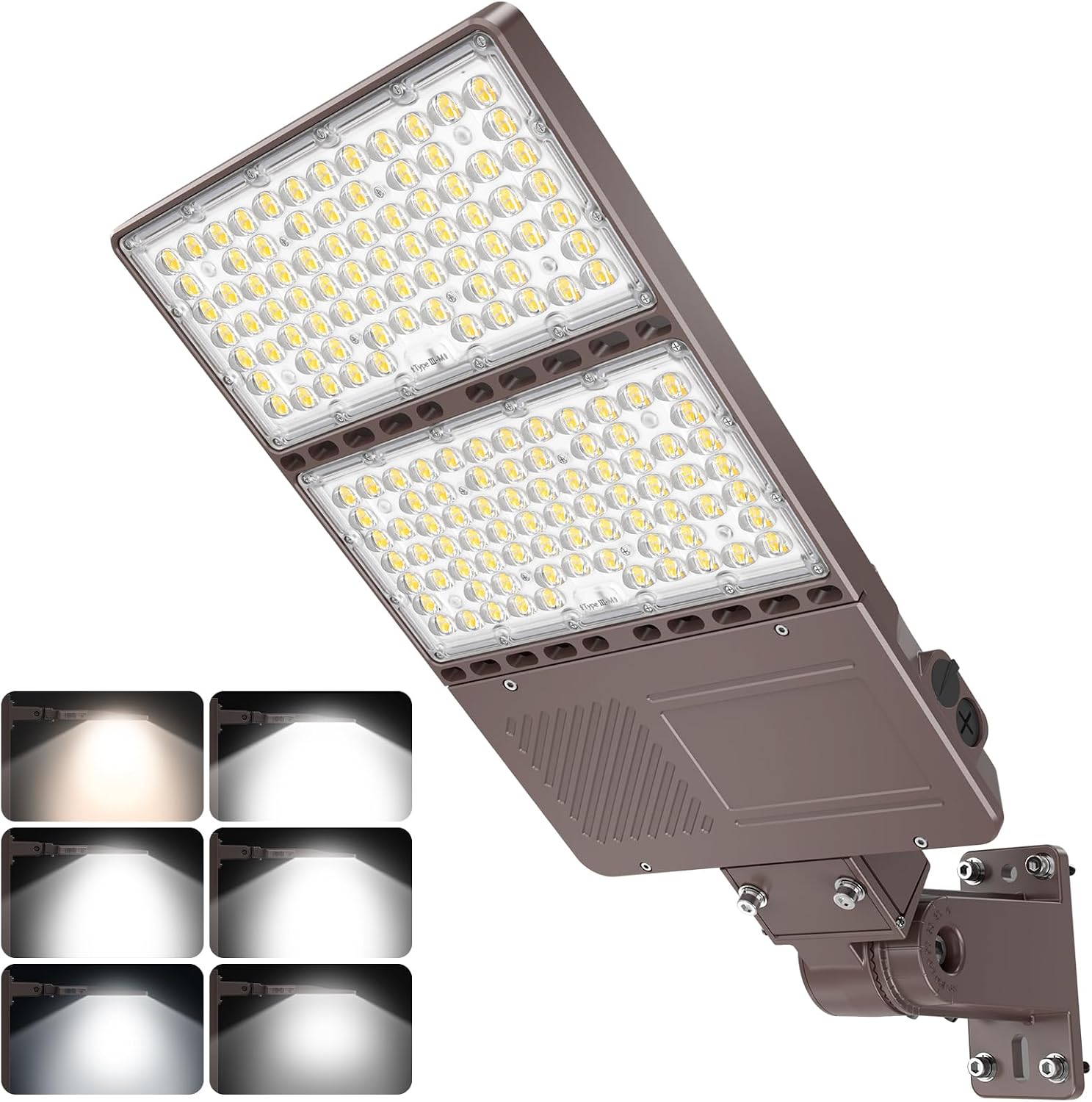 ADUB LED Parking Lot Light 350W 280W 210W, LED Shoebox Light 5700K 5000K 4500K,Arm&Slip Fit Mount,ETL Listed Outdoor Pole Light with Photocell, IP65 Commercial Street Area Flood Lighting
