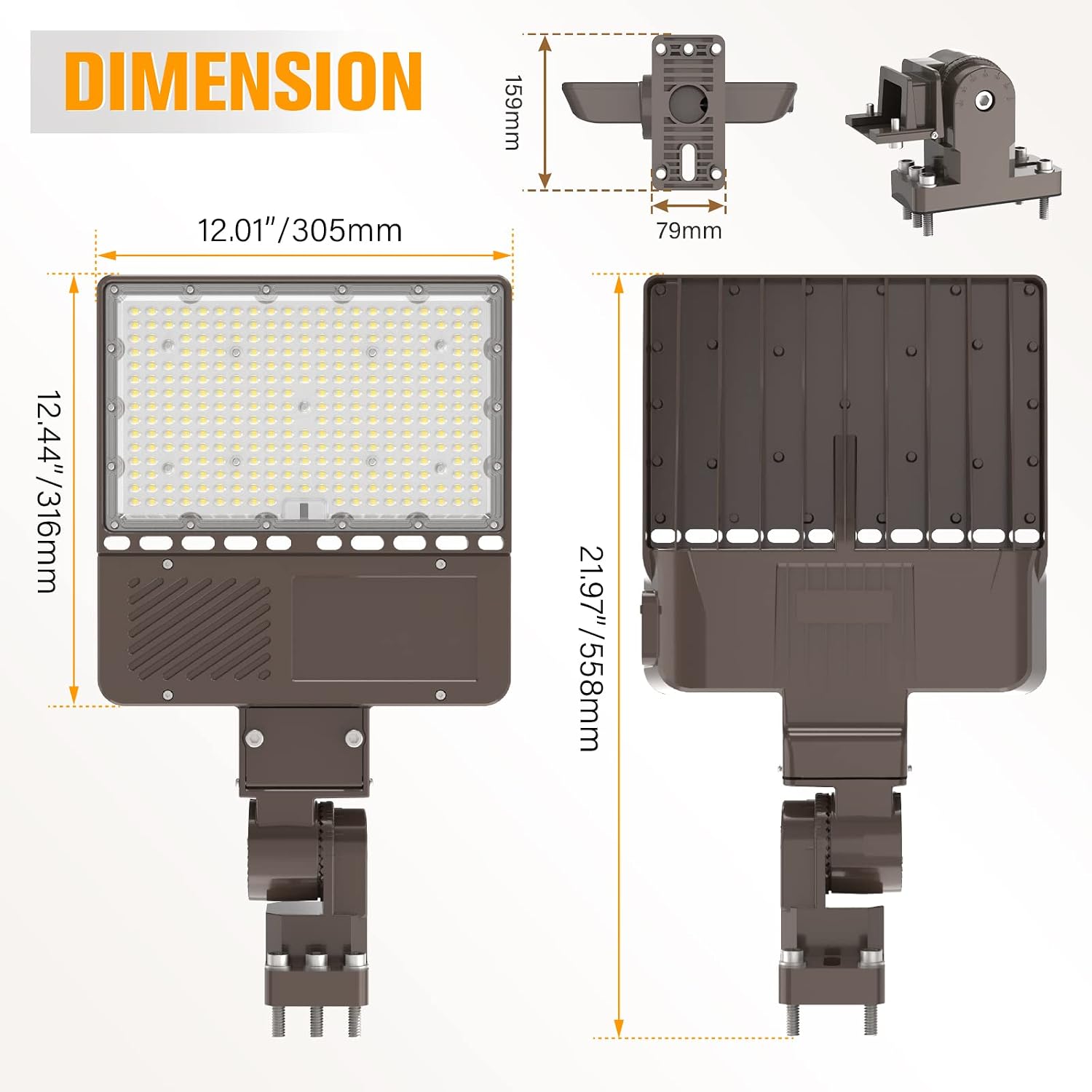 200W LED Parking Lot Light, 28,000 LM 5000K LED Parking Lot Dusk to Dawn Outdoor Lighting, LED Street Pole Light Arm Mount, IP65 Commercial Area Flood Security Light for Stadium Sport, 100-277V
