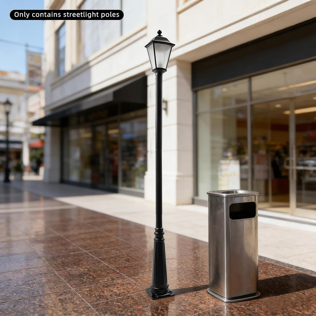 12.5FT Outdoor Lamp Post, Split Street Light Pole with Top Globe & Ground Cage Lighting Post Fixtures for Pathway Courtyard Parking Lot, Fits Standard 3' Post Top Fixtures (12.5FT 275+76mm)