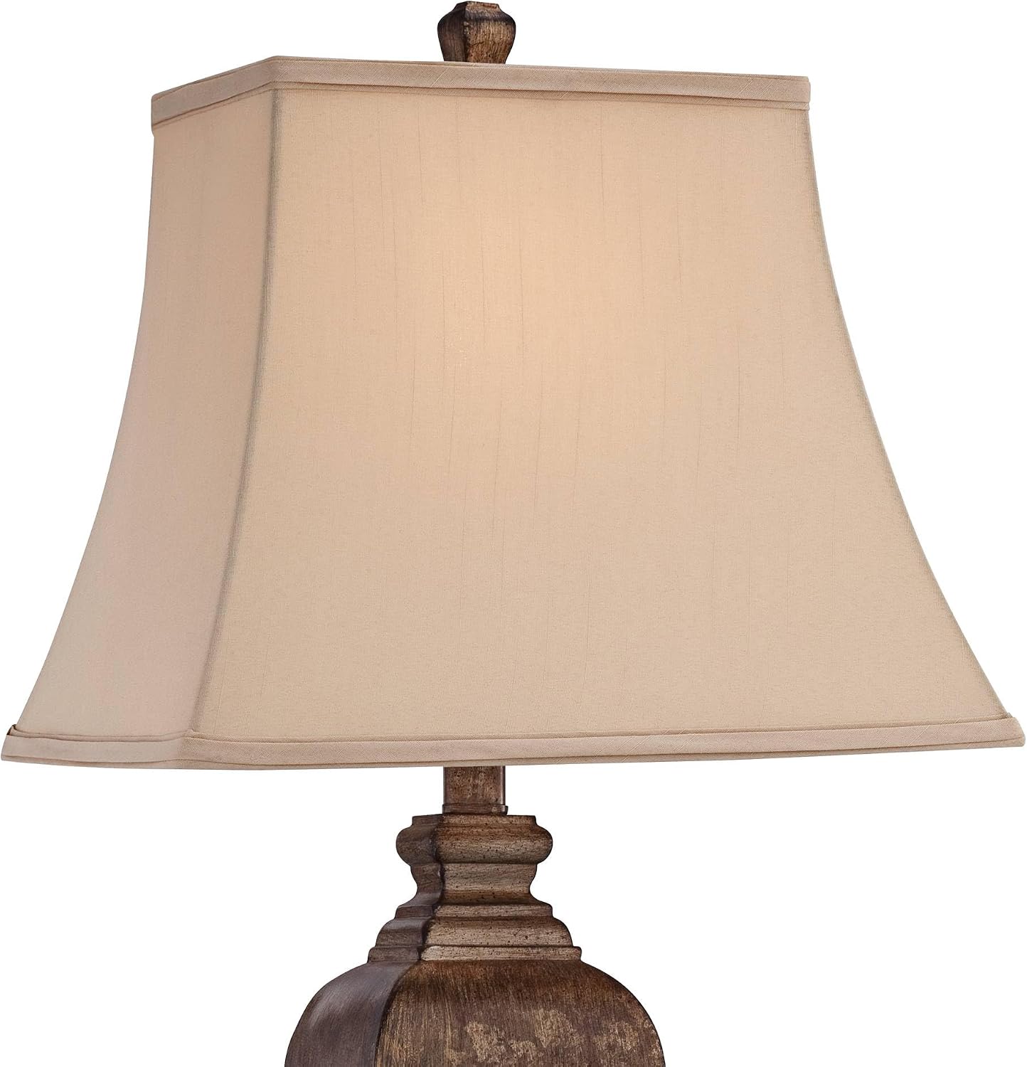 Regency Hill Edgar 29' Tall Urn Traditional Country Cottage Core Farmhouse Rustic End Table Lamps Set of 2 Brown Bronze Finish Living Room Bedroom Bedside Nightstand House Office Fabric Shade