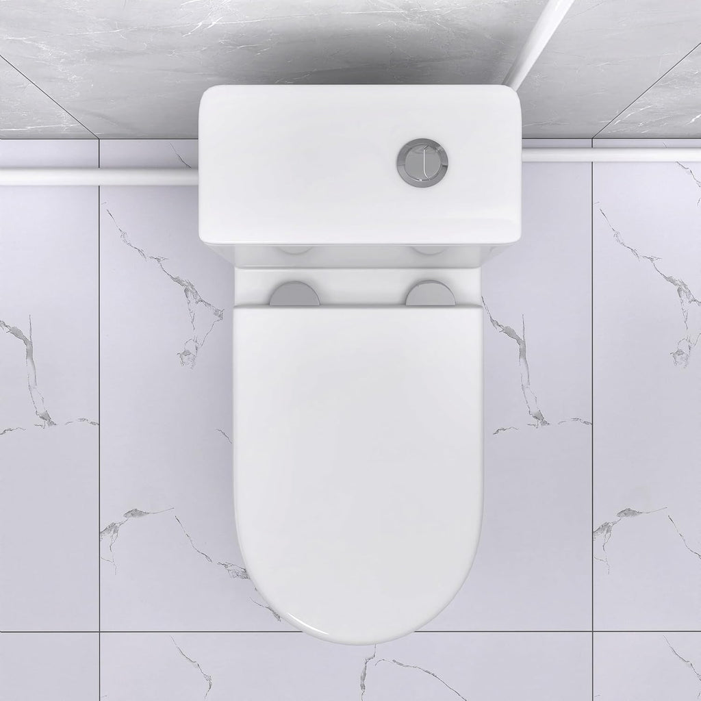 One Piece Top Dual Flush Macerating Toilet W/450Watt Macerator Slient Pump for Basement, 4 Water Inlets Suitable for Bathroom Kitchen Basement,Powerful Flushing Capability Total 2 Items.