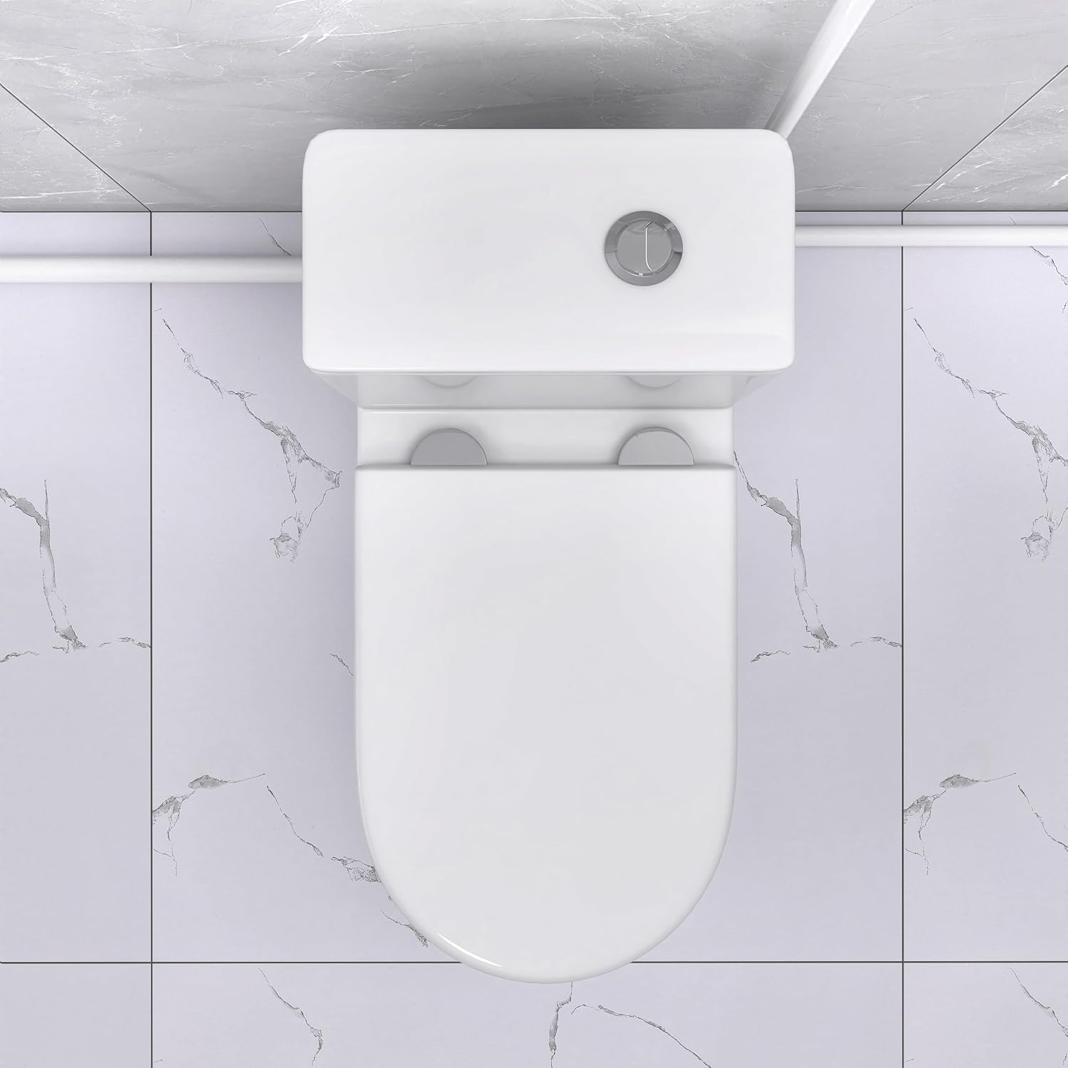 One Piece Top Dual Flush Macerating Toilet W/450Watt Macerator Slient Pump for Basement, 4 Water Inlets Suitable for Bathroom Kitchen Basement,Powerful Flushing Capability Total 2 Items.