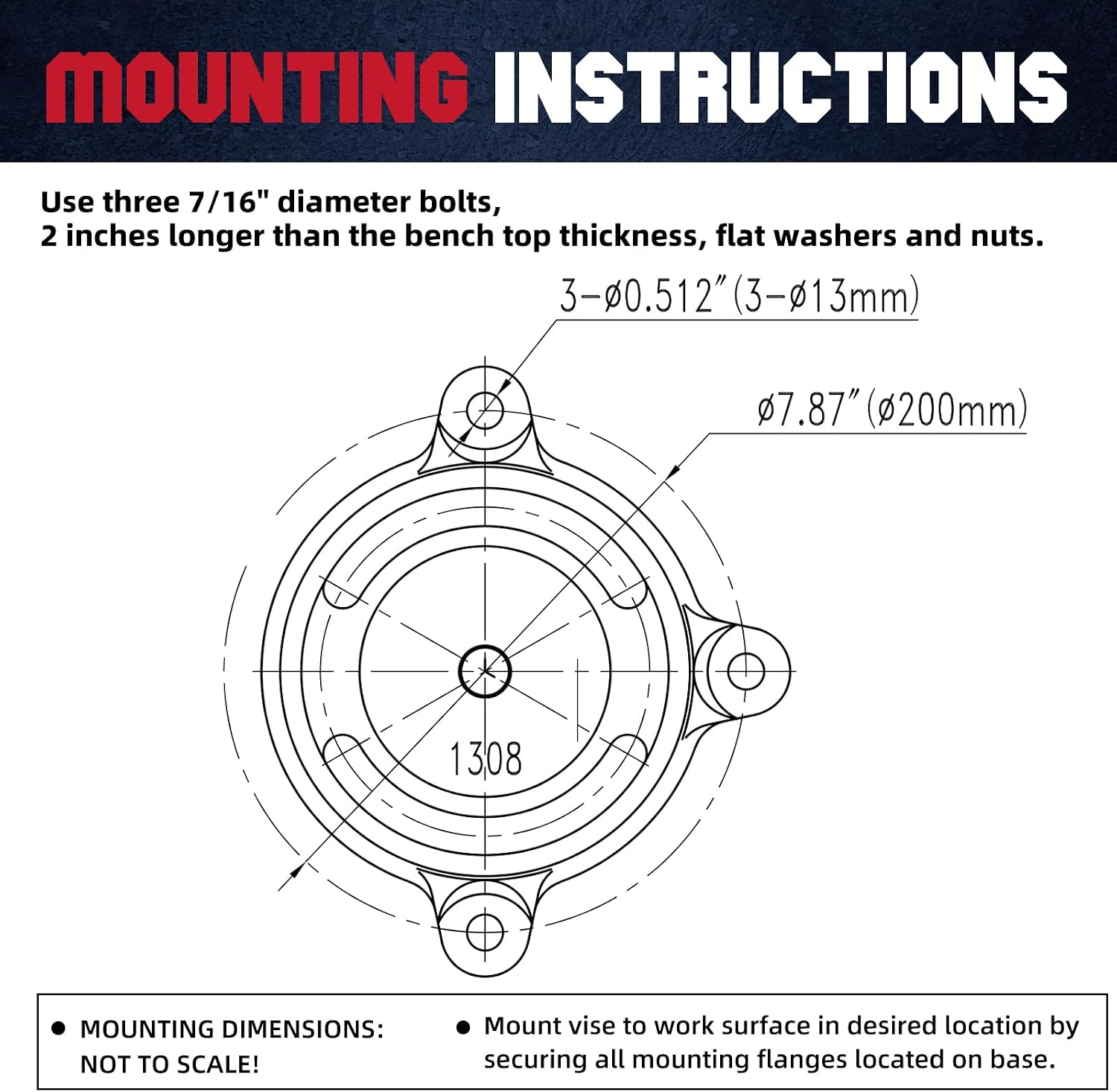 Forward 1308 8 Inch Home Vise Ductile Iron 8' Bench Vise Homeowner's Vice with Anvil and Swivel Base