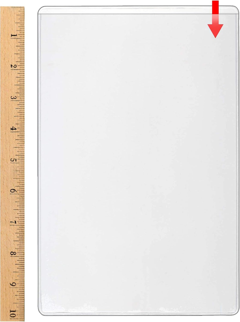 StoreSMART - Peel & Stick Pocket - 6' x 9 1/2' Open Short Side - 300-Pack - Clear Vinyl Plastic - STB109S-300