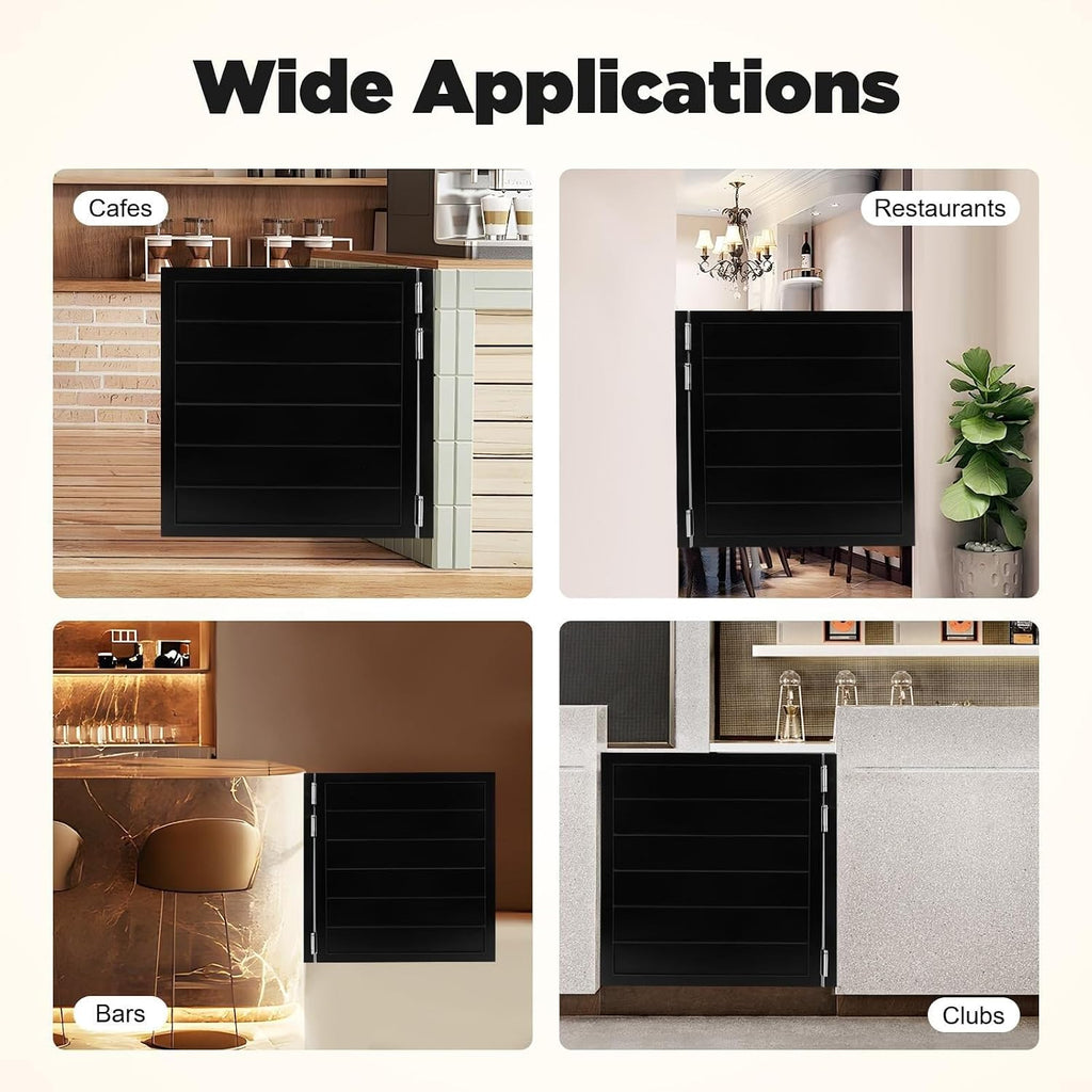35.4x35.4in Cafe Doors,Swinging Door,Interior Saloon Door Includes Spring Hinges,180° Painted Finished Porch Entrance Swinging Doors for Kitchen Shop(Black)