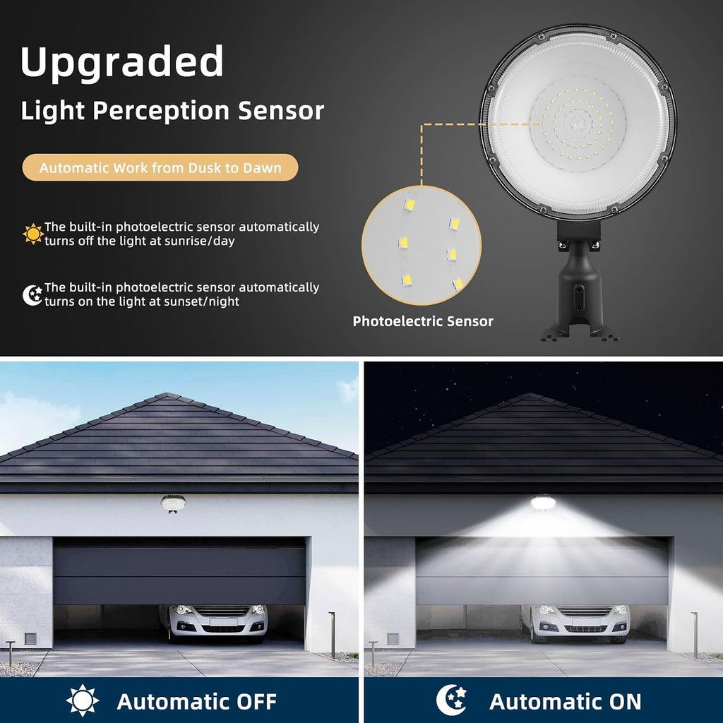 Sararoom 10Pack 300W LED Barn Light, 30000LM 6500K Cold White Dusk to Dawn Outdoor Lighting with Photocell, 120° Lighting Angle IP66 Waterproof Area Street Light for Entrance Courtyard Warehouse