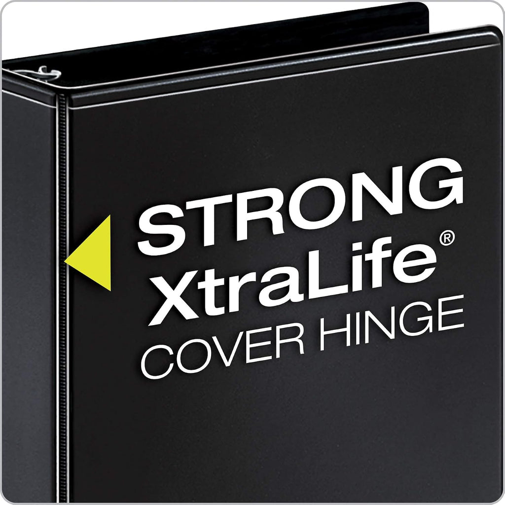 Cardinal Economy 3-Ring Binders, 4', Slant-D Rings, Holds 835 Sheets, Black, Case of 6 & Performer 3-Ring Binders, 3', Non-Locking Slant-D Rings, 725-Sheet Capacity, Black, 4-Pack