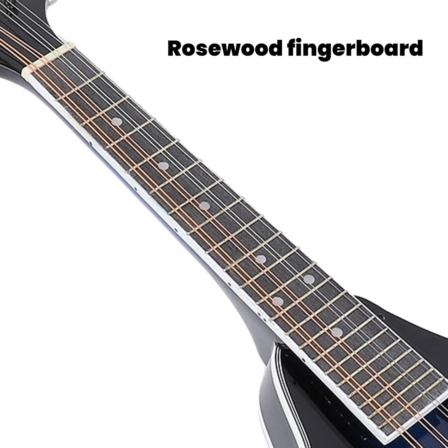 A Style Mandolin Instrument, 8-String Acoustic Mandolin With Tuner, Wooden Mandolins Musical Instrument for Adults Beginners, 8-String Mandolin for
