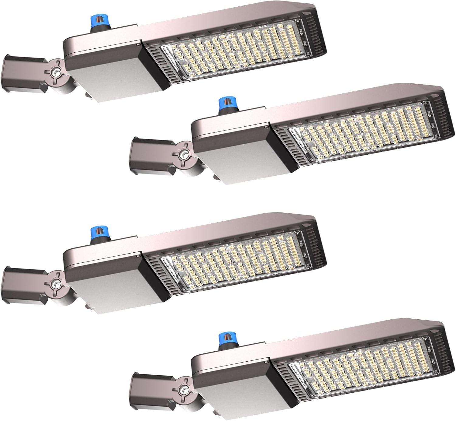 320W(350 X 1W LED) LED Parking Lot Lights Outdoor 48000lm(150LM/W) Dusk-to-Dawn 5000K Daylight Slipfitter Mount Commercial Area Street Lighting ETL Listed 6KV SPD 7Yrs Warranty-4Pack
