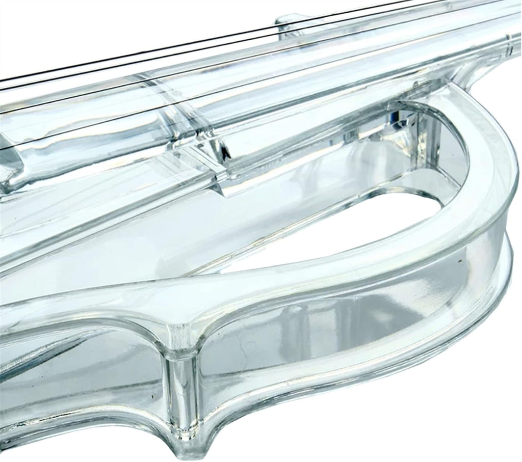 TSTS 4/4 Electric Violin Transparent Acrylic Body with Light Performance Type Violin Musical Instrument Adults Violins (Color : 01)