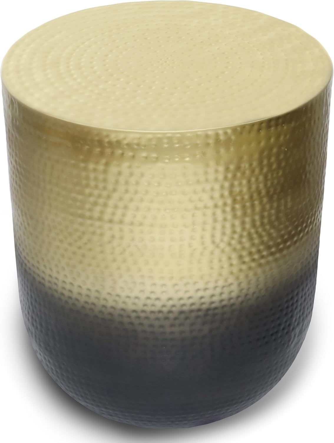 SIMPLIHOME Nova Metal Table - 19 inch Wide Round Iron Accent Table in Gold Ombre, Boho Drum Side Table for Living Room, Bedroom, or Office with Distinctive Textured Finish, Assembled