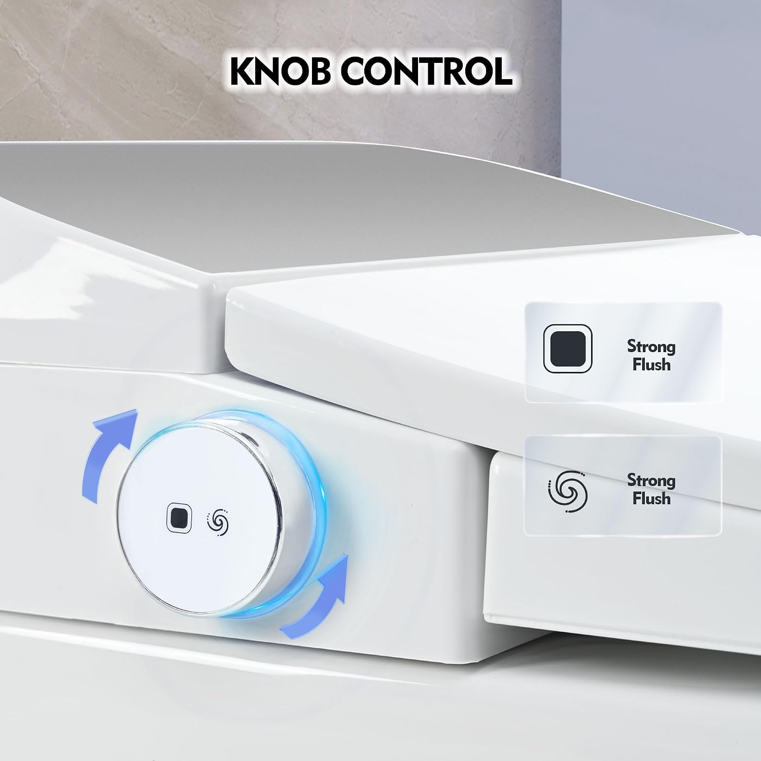 Smart Bidet Toilet with Auto Open & Close Seat, Elongated One Piece Self Flushing Toilet, Heated Seat Warm Water Sprayer, Foot Sensor Operation, Modern Electric Toilet for Bathroom Renovation