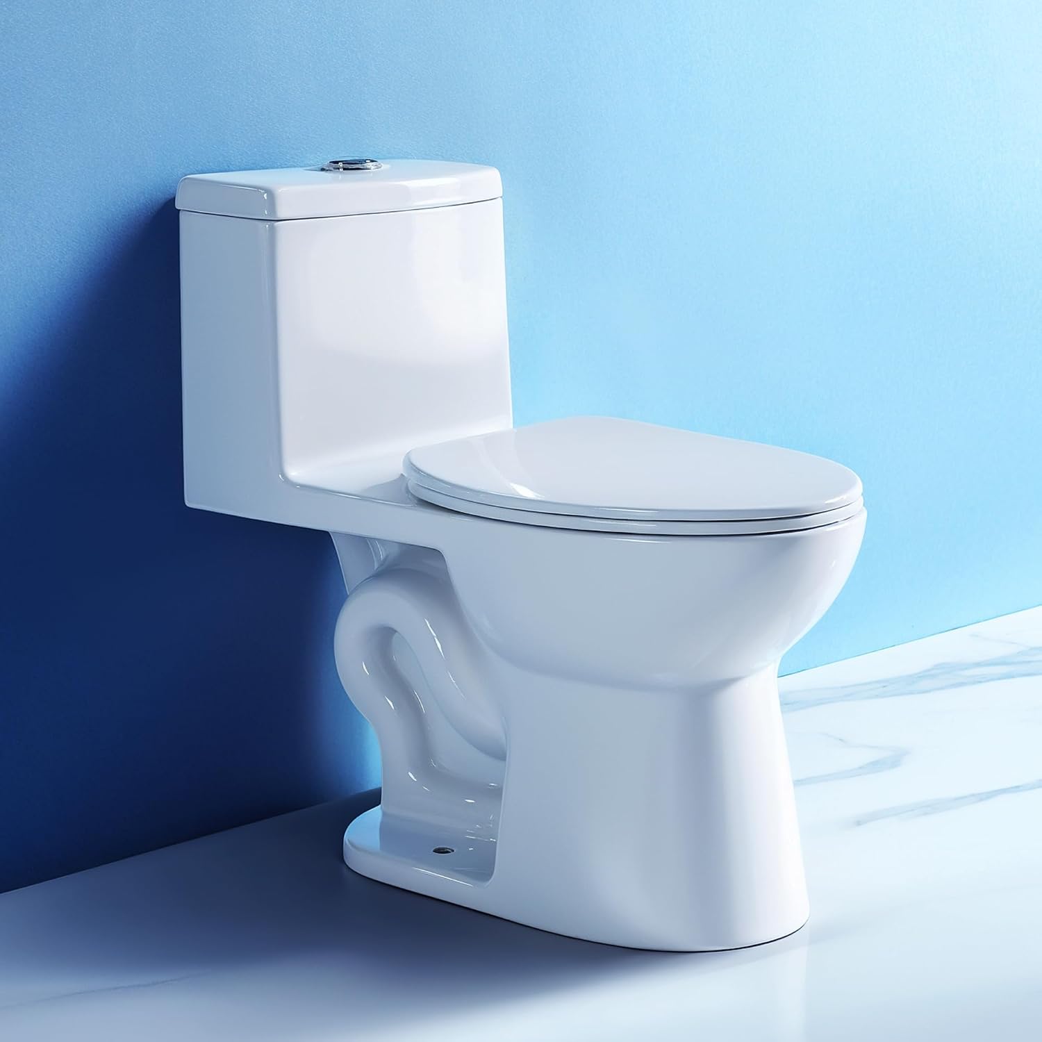360° TSUNAMI Flush One-piece Toilet: 17.3' ADA Height, Nano Self-Cleaning, WaterSense/MAP/CUPC Certified, 0.8/1.28 Gal Dual Flush-Water saving, Elongated Bowl & Soft-Close Seat,12' Rough-In