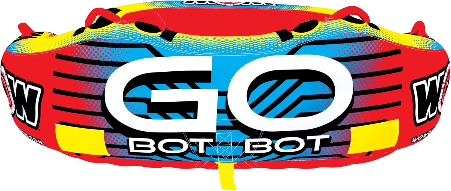 Wow Sports Go Bot Towable Tube - Front & Back Tow Points - for Boating - Kids & Adults