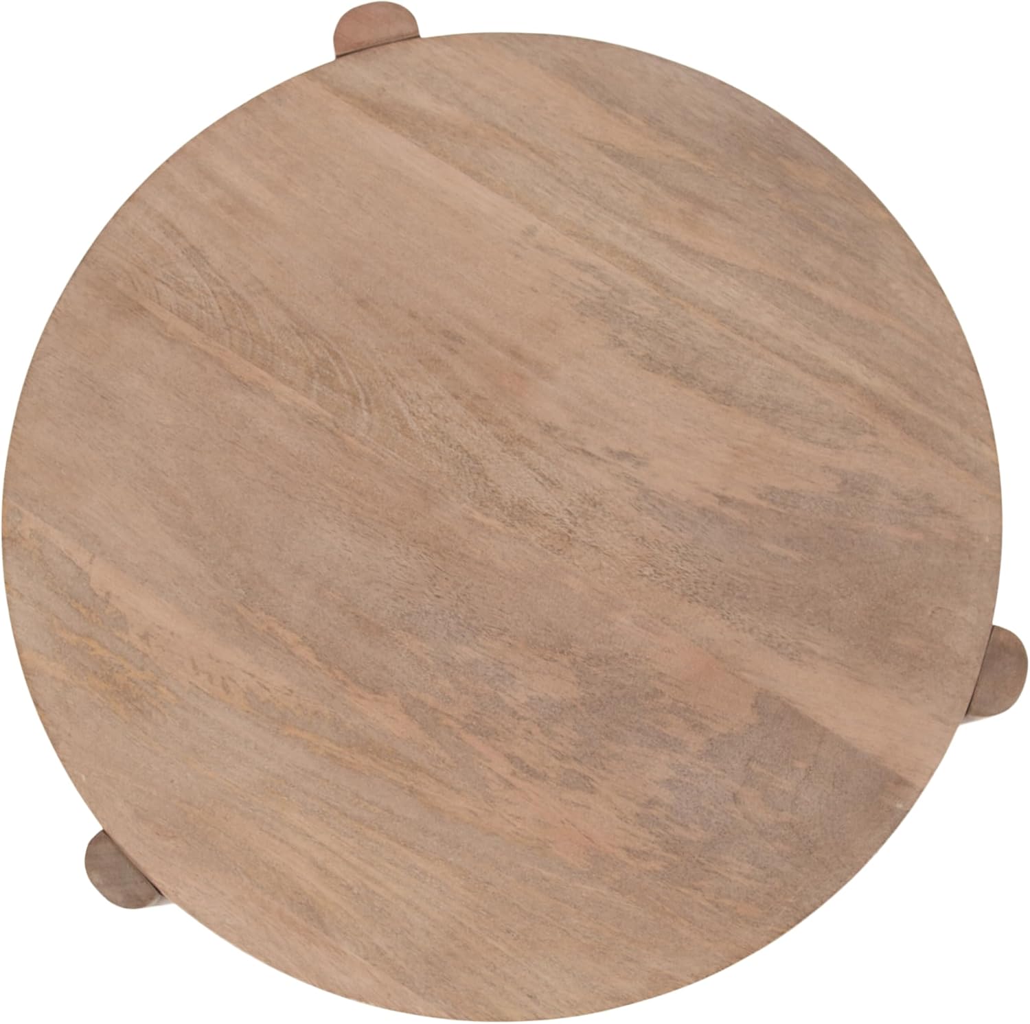 Kate and Laurel Vola Round Wood Side Table, 17 x 17 x 18, Natural Wood, Transitional End Table for Use as Bedside Nightstand, Living Room Ottoman, or Bedroom Vanity Stool