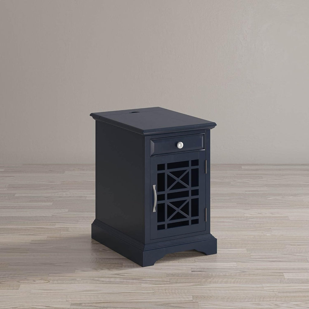 Jofran Craftsman End USB Charging Station Table, 16' Wx22 Dx25 H, Navy