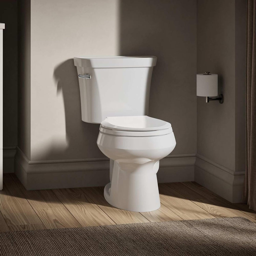 1.28 GPF Two-Piece Round Toilet with 12' Rough In and Tank Locks from the Wellworth Collection