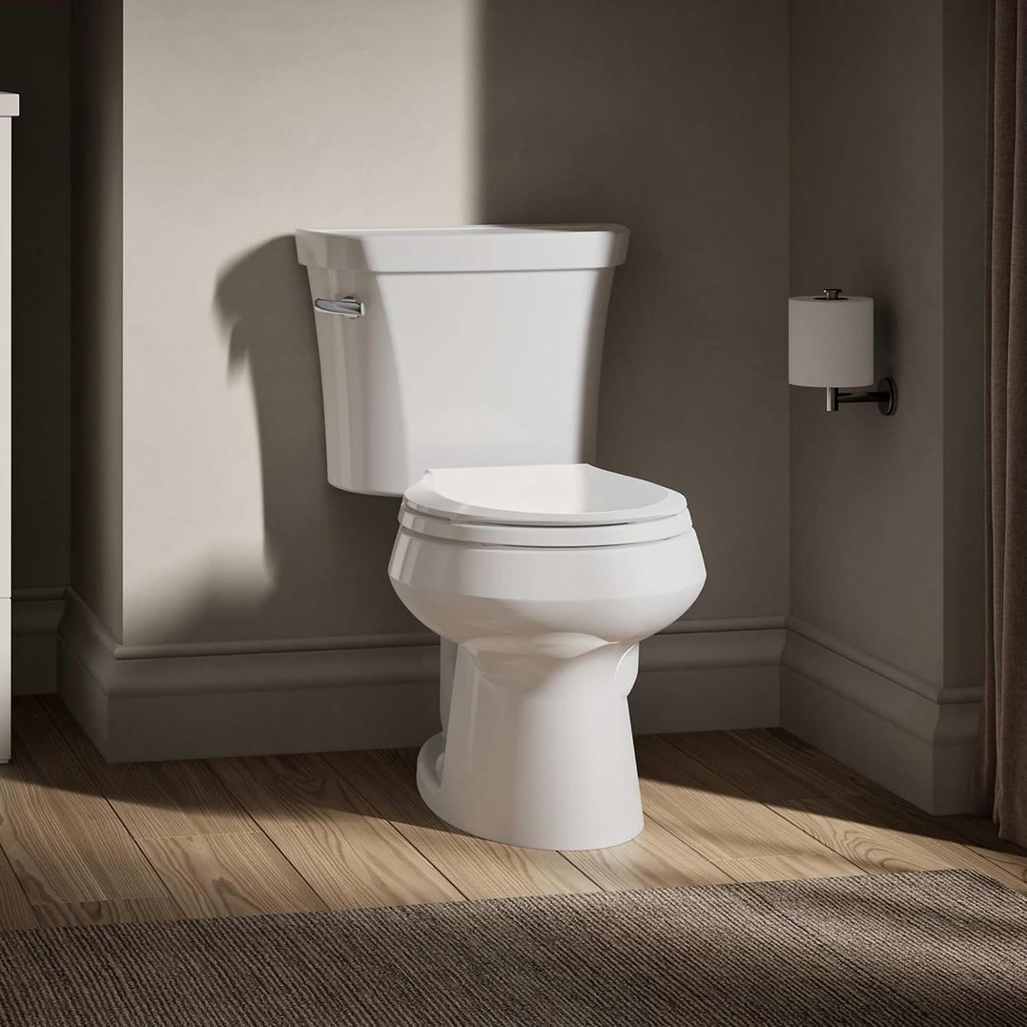 1.28 GPF Two-Piece Round Toilet with 12' Rough In and Tank Locks from the Wellworth Collection