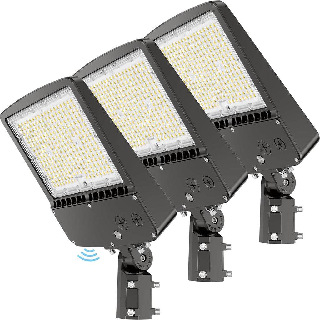 HYPERLITE Parking Lot Light 200W - 30000LM UL Listed Dusk to Dawn LED Parking Lot Light Pole with Slip Fitter - 5000K IP65 Outdoor Commercial Street Area Lighting for Driveway Sport Barn Yard, 3Pack