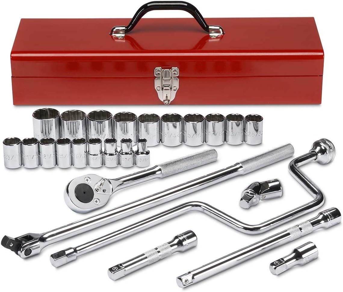 STANLEY Proto J54124 26 Piece 12 Point 1/2' Drive Socket Set