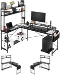 VEVOR L-Shaped Computer Desk, 67-inch Reversible Corner Gaming Desk with Monitor Stand & Movable CPU Stand, Modern Stylish PC Table Sturdy Work Workstation for Home Office - Easy to Assembly