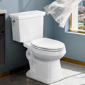 ABath 17' ADA Height Toilet Elongated with Soft Close Seat & 360° TSUNAMI Flush 1.28 GPF, WaterSense/1000g Map Certified, NANO CLEAN Ceramic, Two Piece Modern Toilets for Small Bathrooms, 12' Rough in