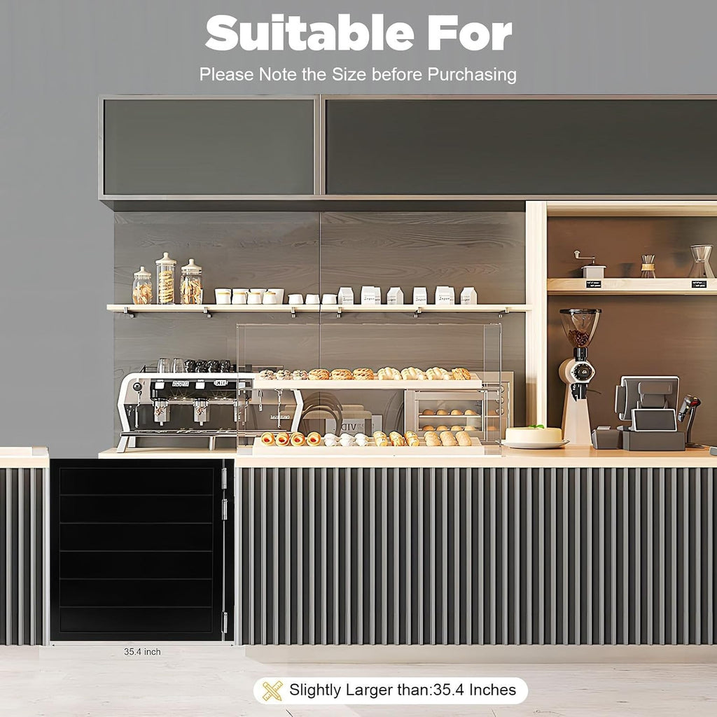 35.4x35.4in Cafe Doors,Swinging Door,Interior Saloon Door Includes Spring Hinges,180° Painted Finished Porch Entrance Swinging Doors for Kitchen Shop(Black)