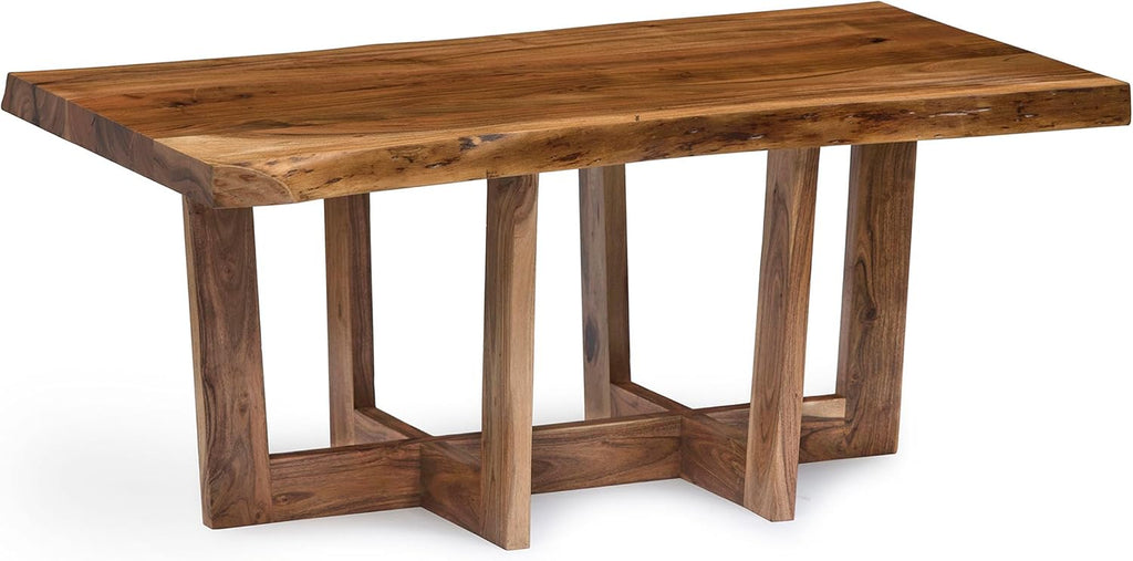 Alaterre Furniture Berkshire Live Edge Solid Wood 42 inch Coffee Table, Natural