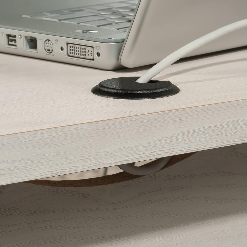 Sauder Summit Station L-Shaped Corner Home Office Desk with Drawer and Open Storage Shelf, in Glacier Oak